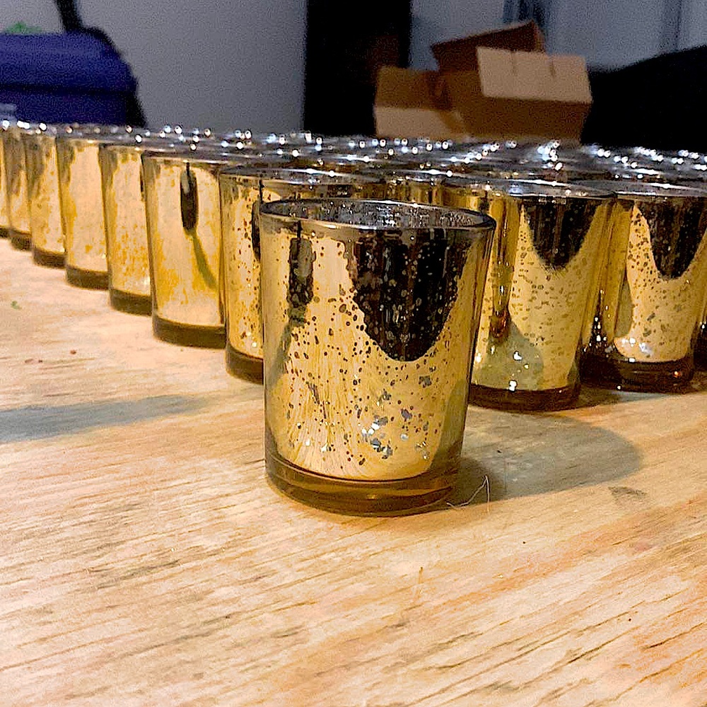 18pk Mercury glass candle holders never used still in original packaging